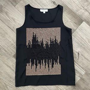 Olive and Oak Sequin and Black Tank Top